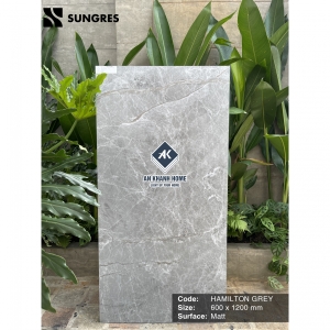 Gạch Ấn Độ 60x120 Xám vân đá rạn Hamilton Grey Bề Mặt Mờ