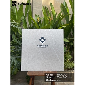Gạch Ấn Độ 60x60 Xám Vân Đá Tresco Bề Mặt Mờ