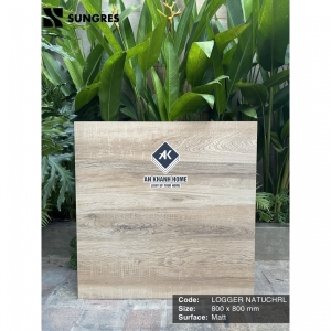 Gạch Ấn Độ 80x80 Vân Gỗ Màu Vàng Ấm Logger Natuchrl AK-80.003M Bề Mặt Mờ
