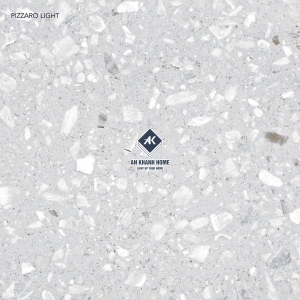 Gạch Ấn Độ 60x60 Terrazzo Xám Pizzaro Light Bề Mặt Mờ