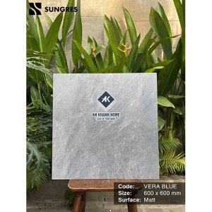Gạch Ấn Độ 60x60 Xám Vân Đá Vera Blue Bề Mặt Mờ