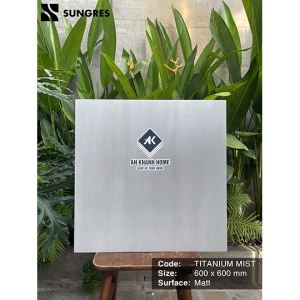  Gạch Ấn Độ 60x60 Màu Xám Nhạt Titanium Mist Bề Mặt Mờ