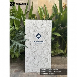 Gạch Ấn Độ 60x120 Xám vân đá rạn Bulgaria Bề Mặt Siêu Bóng