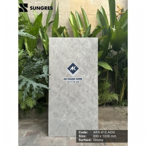 Gạch Ấn Độ 60x120 Xám Vân Đá ADG Bề Mặt Siêu Bóng