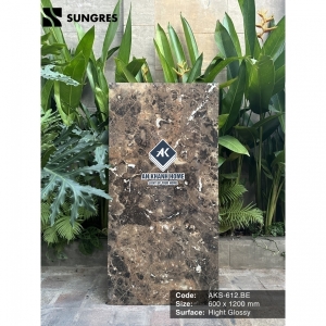 Gạch Ấn Độ 60x120 Nâu Hổ Phách Emparador Brown Bề Mặt Siêu Bóng