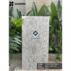 Gạch Ấn Độ 60x120 Terrazo Xám Flagstone Grey Bề Mặt Mờ