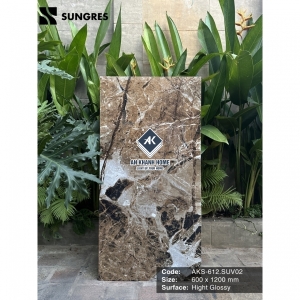 Gạch Ấn Độ 60x120 Nâu Vân Đá Brown Stone Bề Mặt Siêu Bóng