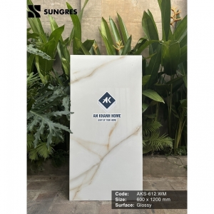 Gạch Ấn Độ 60x120 Trắng Vân Đá Vàng AKS-612.WM Bề Mặt Siêu Bóng
