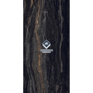 Gạch Ấn Độ 80x240 Full body AVA-MT824.05 Màu đen vân sọ vàng Marina Bề Mặt Siêu Bóng