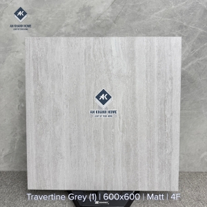 Gạch 60x60 vân travertine màu xám nhạt mờ 