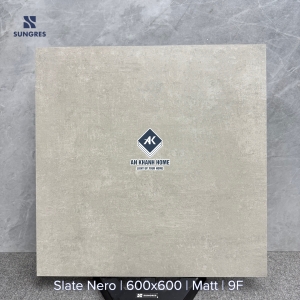 Gạch Ấn Độ 60x60 Kem Slate Nero Bề Mặt Mờ