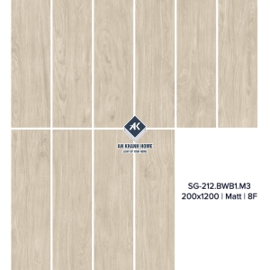 Gạch 20x120cm Ấn Độ Vân Gỗ Sồi Màu Kem Nhạt bề mặt mờ
