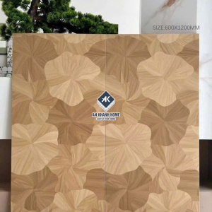 Gạch 60x120 vân gỗ hoạ tiết lá sen đẹp