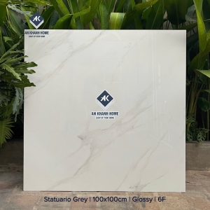 Gạch ấn độ 100x100 màu trắng vân đá Marble Statuario White bề mặt bóng