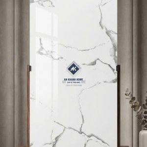 Gạch ấn độ 60x120 trắng vân đá xám khói bóng kính cao cấp