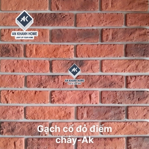 Gạch bê tông giả cổ chămpa vàng đỏ điểm cháy