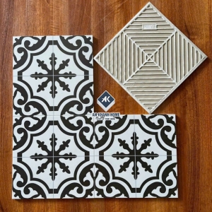 Gạch bông 30x30 cổ điển hoạ tiết đen