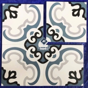 Gạch bông 30x30 lát nền hoa văn xanh cổ điển