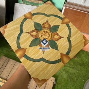 Gạch bông 30x30 màu gỗ hoa xanh nâu