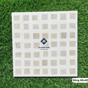 Gạch bông 40x40 bề mặt hoạ tiết ô vuông giả gỗ