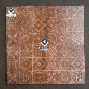 Gạch bông 40x40 hoa văn giả cổ màu nâu đỏ