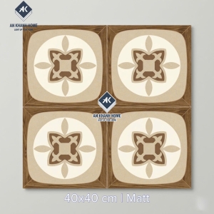  Gạch bông 40x40 vân gỗ hoạ tiết cổ điển