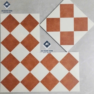 Gạch bông cổ điển 40x40 hoạ tiết caro đỏ trắng