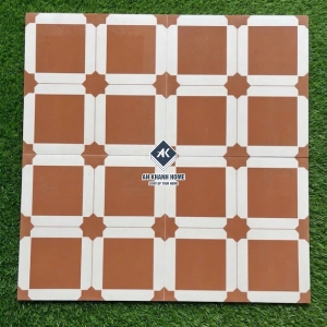 Gạch bông cổ điển 40x40 màu đỏ đất sang trọng