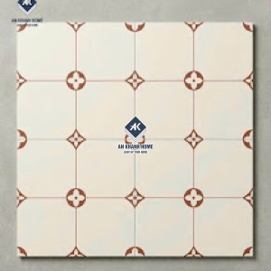 Gạch bông cổ điển 40x40 màu kem hoạ tiết nâu