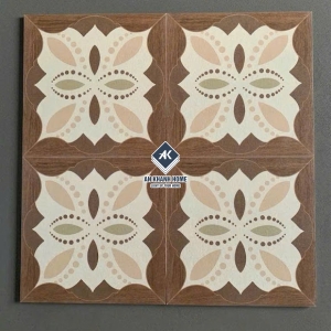 Gạch bông cổ điển 40x40 vân gỗ hoạ tiết đối xứng