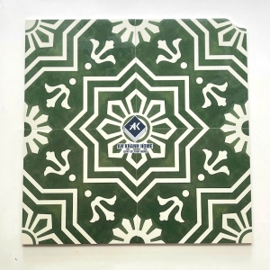 Gạch bông nền xanh hoa văn trắng 30x30cm