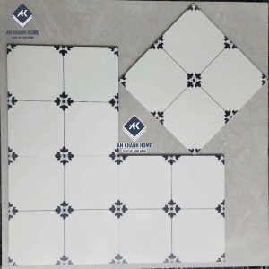 Gạch bông lát nền trắng đen 40x40 hoạ tiết cổ điển