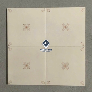 Gạch bông men 40x40 màu kem nhạt hoạ tiết tối giản