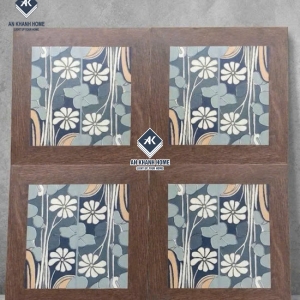 Gạch bông trang trí viền gỗ hoạ tiết hoa cúc 30x30cm