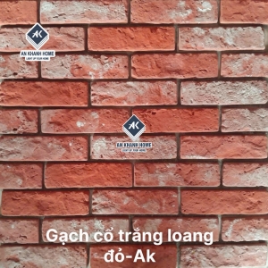 Gạch chămpa giả cổ trắng loang đỏ