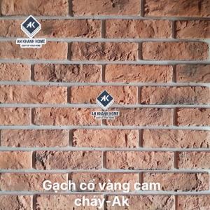 Gạch cổ bê tông ốp tường vàng cam cháy
