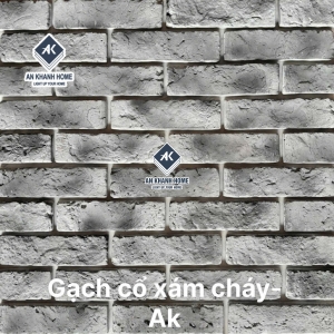 Gạch giả cổ ốp tường xám cháy