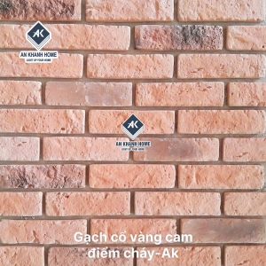 Gạch giả cổ vàng cam điểm cháy chămpa 