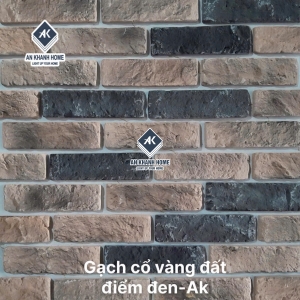 Gạch giả cổ vàng đất điểm đen