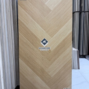 Gạch giả gỗ khổ lớn 60x120 vân xương cá màu vàng nâu nhạt