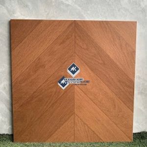Gạch giả gỗ vân xương cá màu nâu đỏ 60x60 trung quốc