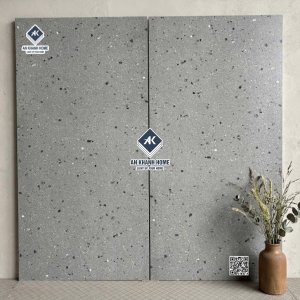 Gạch kis terrazzo 60x120 đá mờ màu xám