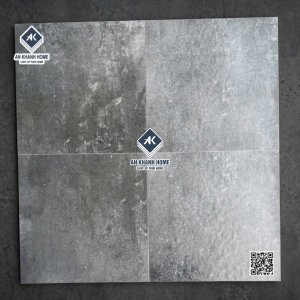 Gạch lát 40x40 giả cổ màu xám đen đá nhám mờ hiệu ứng
