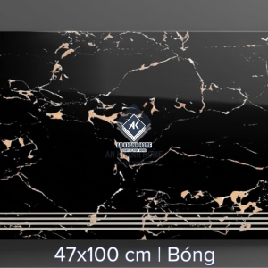 Gạch lát bậc cầu thang tam cấp 47x100cm đen vân vàng cam