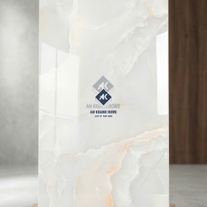 Gạch lát nền 80x160 màu kem vân đá Onyx bóng kiếng