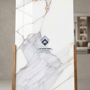 Gạch lát nền 80x160 trắng vân đá vàng bóng kiếng cao cấp