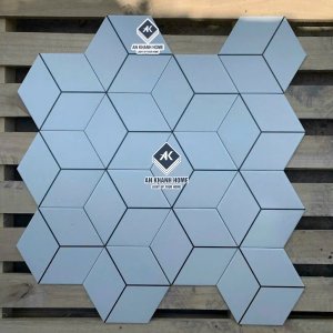 Gạch lục giác 200x230 hình thoi màu trắng xám nhạt
