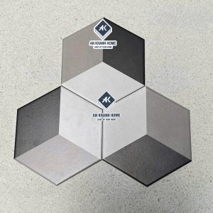 Gạch lục giác 200x230mm 3D hình thoi khối lập phương 3 màu