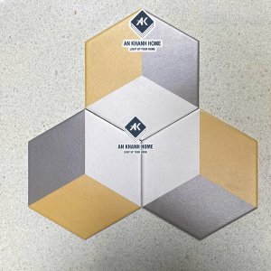 Gạch lục giác 3 màu 20x23cm hình khối lập phương 3D