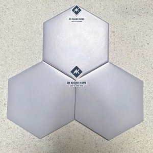 Gạch lục giác trung quốc 20x23cm men mờ màu xám trơn
